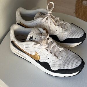 Nike White and Gold Athletic Shoes